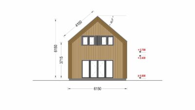 Holzhaus ASTRID (44 mm + Holzverschalung), 120 m²