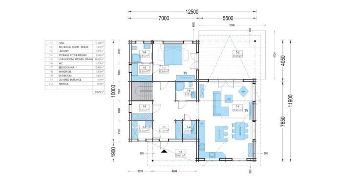 Premium Holzhaus DARLA (44+44 mm), 180 m²